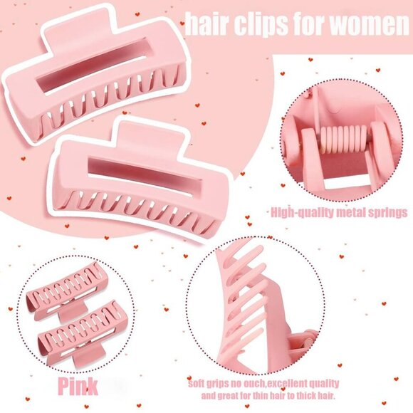 Hair Claw Clips Large Non-slip Pink Hair Accessories for Women and Girls main image 6